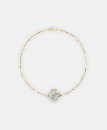 BRM-3739 - Minimalist Diamond Heart Lock Bracelet - DUBAI MAY50653