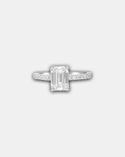 RN00727 - Diamond Emerald Cut Solitaire Ring - DUBAI MAY50795