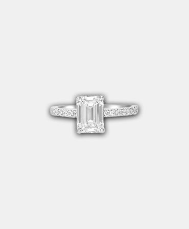 RN00727 - Diamond Emerald Cut Solitaire Ring - DUBAI MAY50795